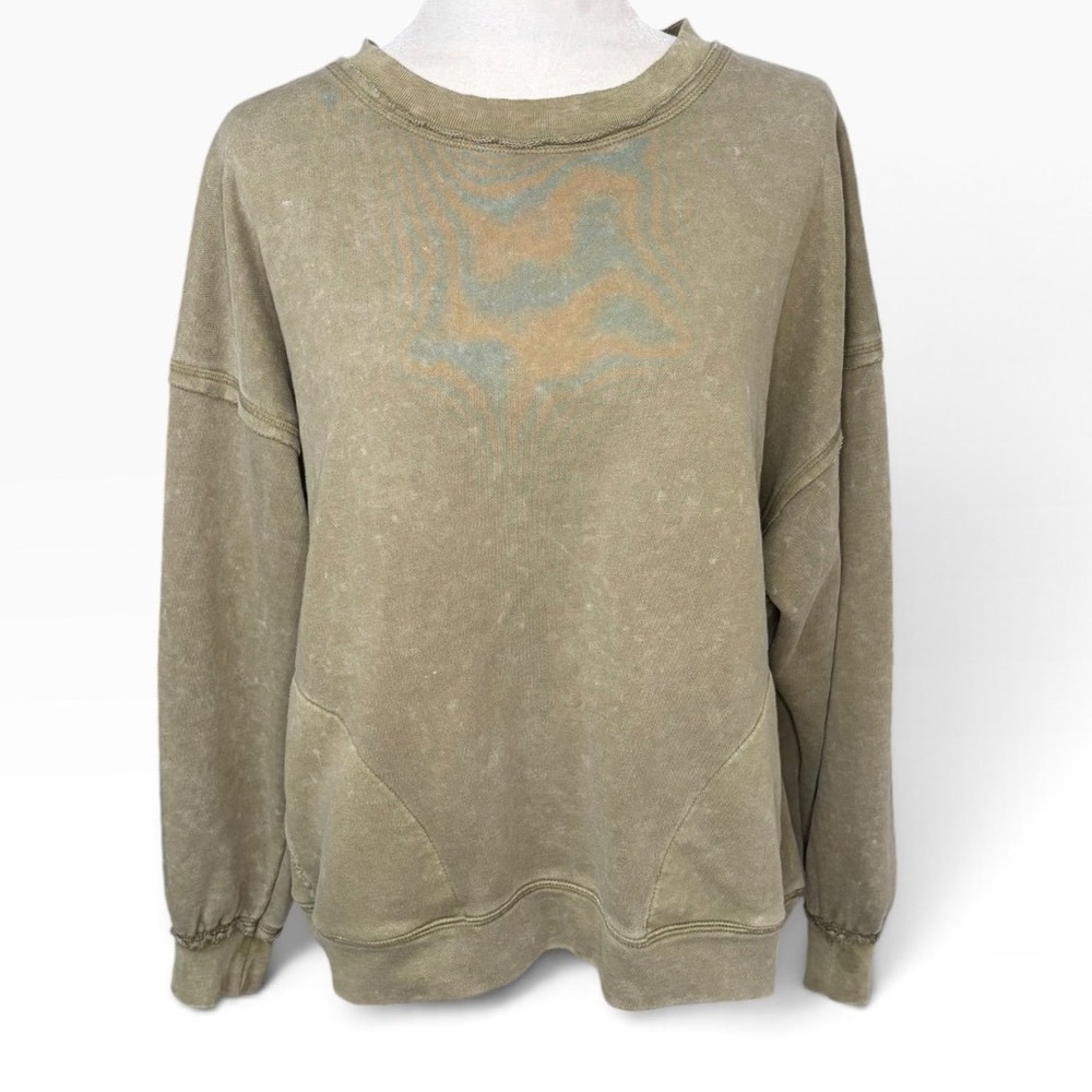 FP Movement Metti Crewneck Sweatshirt In Army Women's Size S